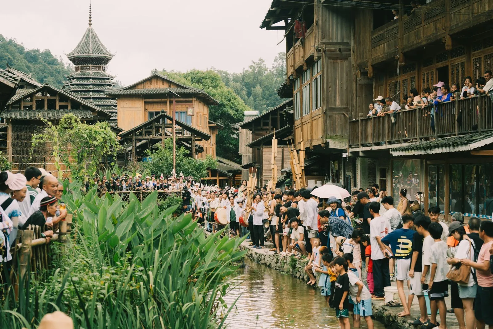 People Celebrating Hantian Festival in Guizhou